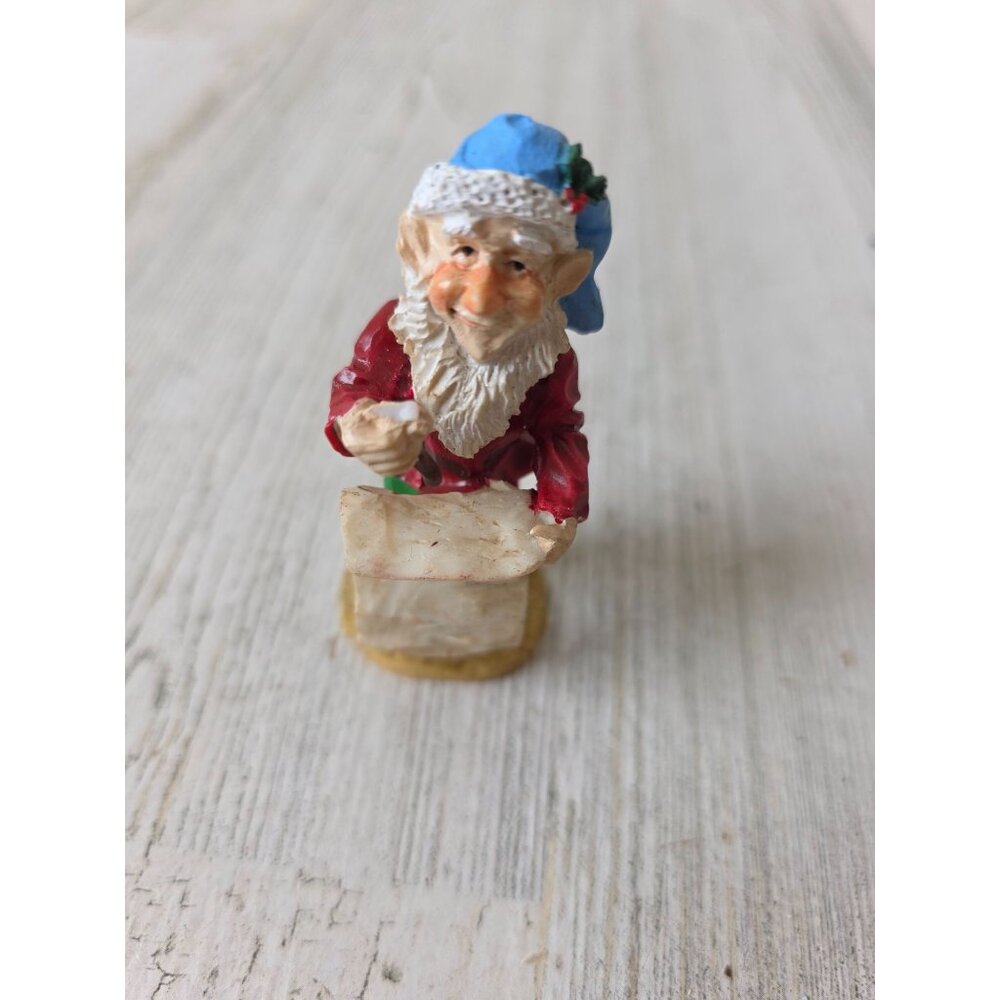 Vintage elf Santa list‎ figurine statue village decor Xmas